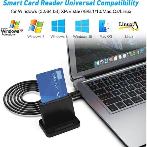 SCR816 USB Smart Card Reader ID IC CAC SIM Card Reader for Windows Max OS Linux Multi Smart Cardreader SD Card Reader