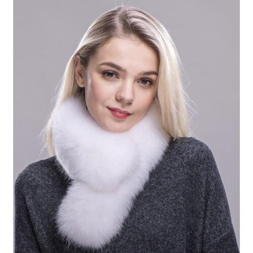 2020 FXFURS new Real fox Fur Collar Scarf Womens Shawl Wraps Shrug Neck Warmer Black Stole Wholesale Hot sale Ring Scarf Womens