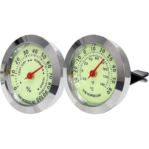 Luminous Thermometer Hygrometer Car Styling Car Ornaments Auto Supplies Automobile Air Vent Clip Interior Accessories Decoration