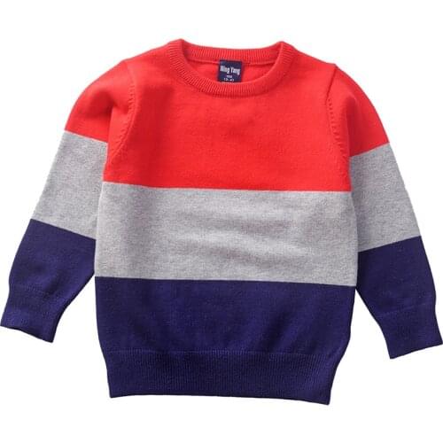 Boys girls sweaters winter fall spring kids cotton pullover striped knitted wear childrens clothing