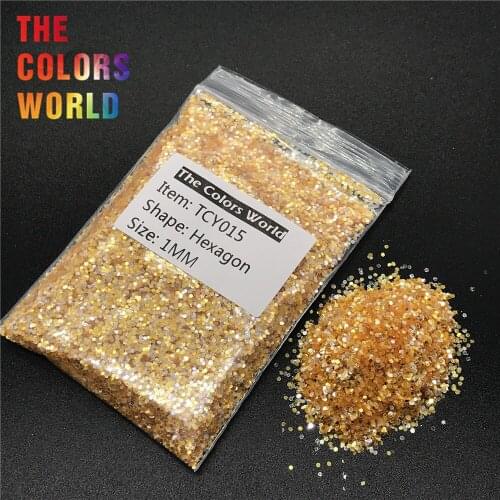 TCY015 Shinning Silver Light Gold Color Hexagon Shape Nail Glitter Nail Art Decoration Nail Gel Face Glitter Makeup Henna DIY