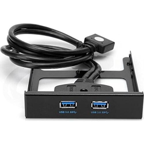 USB 3.0 Front Panel Hub 2 Port Expansion Bay 20 Pin to USB3.0 Bracket Cable for Computer PC