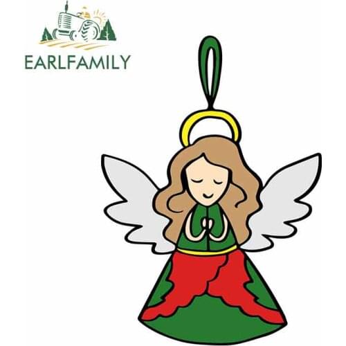 EARLFAMILY 13cm x 9.3cm for Praying Angel Cartoon Oem Car Stickers Helmet Motorcycle Sunscreen Vinyl JDM Bumper Trunk Graphics