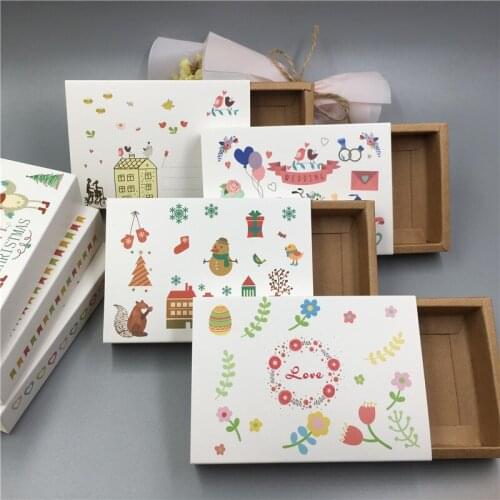 New Hot Kraft Paper Cardboard Drawer Matches Packing Boxes Wedding Party Candy Box Love Christmas Handmade Gifts Boxes