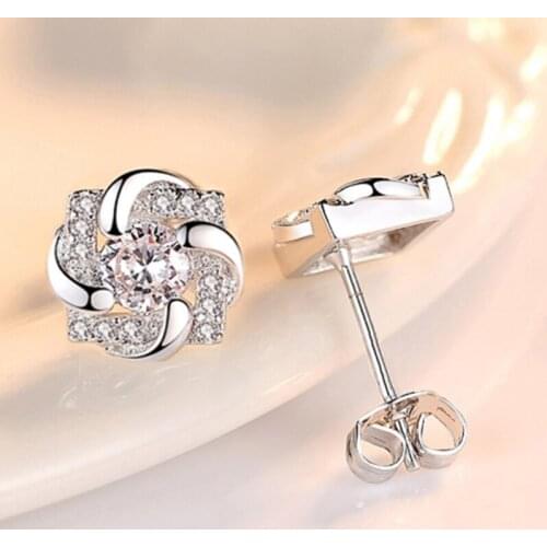 CAOSHI Aesthetic Stud Earrings Women Engagement Ceremony Accessories Stylish Female Brilliant Crystal Zirconia Stone Jewelry