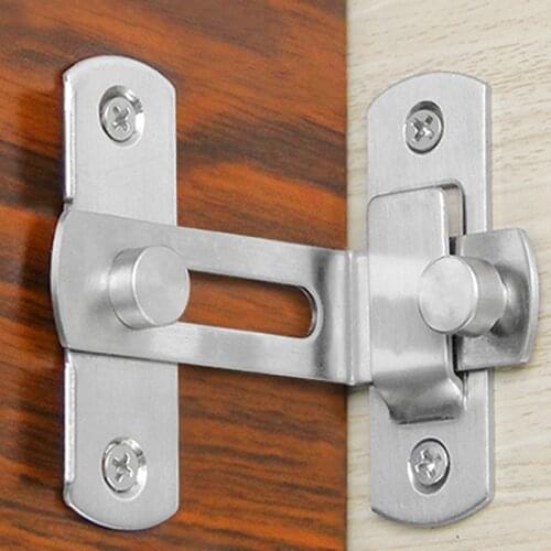 1 Sets Stainless Steel 90 Degree Door Clasp Lock Shift Door Buckle Button Right Angle Flip Door Latch Barn Sliding Door Lock