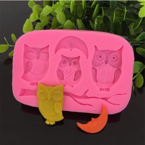 10*7*1CM DIY Sugar Craft Cake Vintage Petal Owl Cake Silicone Mold Fondant Mold Cake Decorating Tools Gum Paste Mold