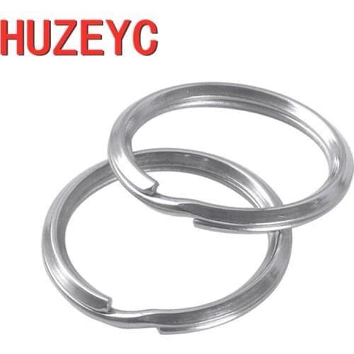 100pcs/Lot Stainless Steel Hole Key Ring Key Chain Triangular Geometric Circle Buckle Split Keychain Wholesale DIY Jewelry