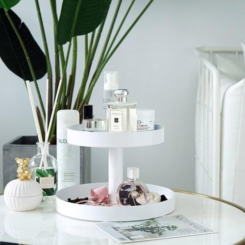 2 layers Storage Trays cupcake stand metal white wedding cake tools perfume make up display party event home decoration