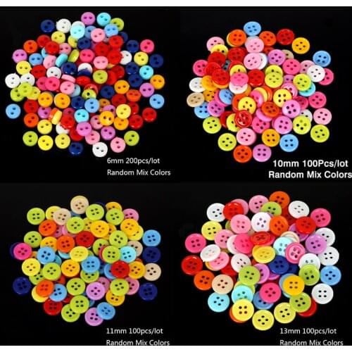 200Pcs 2 Holes Mixed Size Plastic Buttons For Craft Round Sewing Buttons Scrapbook DIY Home Decoration Accessories