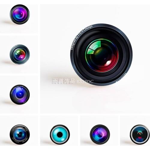 5Pcs/lot Camera Lens Eyes Photo Print Glass Cabochon 25mm Cameo DIY Pendant Handmade Jewelry Making Supplies