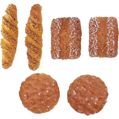 6Pcs 1/12 Dollhouse Mini Restaurant Props Resin Breads Model Toys Ornaments