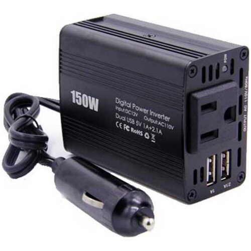Car Power Inverter Charger DC 12V to AC 220V 150W Dual 5V USB charger Vehicle USB Adapter