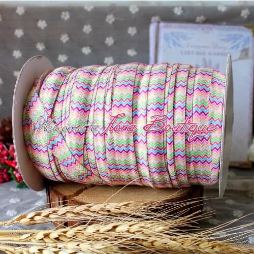 FLRA Elastic2016 beautiful chevron printed elastic printed fold over elastic wholesale 5/8 foe