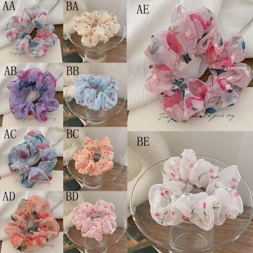 Korean Version Of The Satin Hair Rope Solid Color Fabric Hair Ring Head Rope Large Intestine Ring Hair Rope Headdress Wholesale