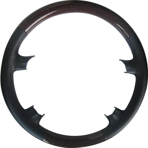 Leather Brown Wood Steering Wheel Cover Trim for BMW 1996-2001 E38 728i 730i 740i 740iL 750iL E39 520i 525i 528i 535i 540i E46