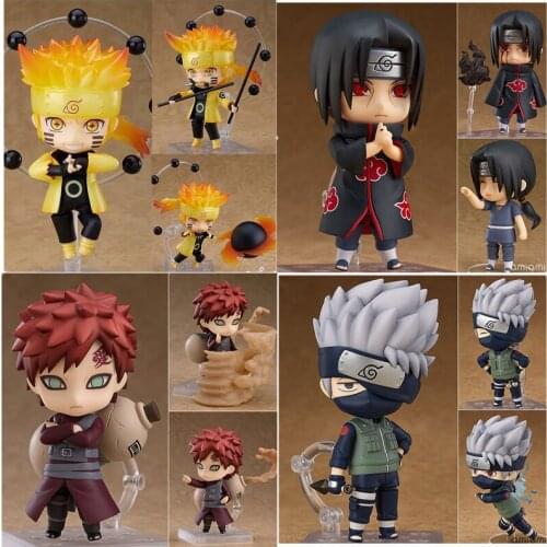 Naruto Q Version Naruto Sasuke Kakashi Uchiha Itachi I Gaara Face-Changing Doll PVC Movable Humanoid Model Decoration