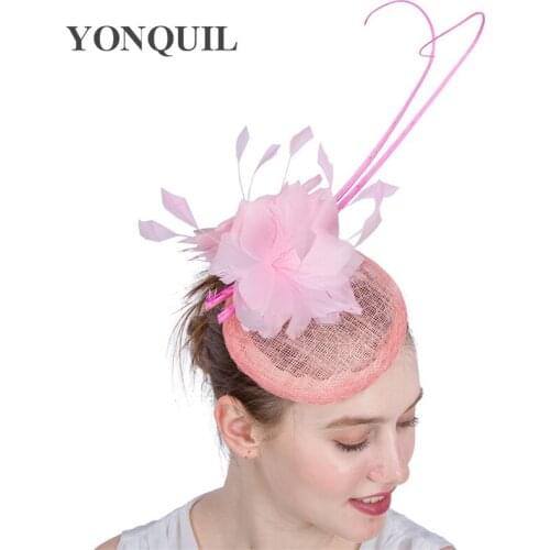 Multi-Colors Birthday Lady Hats Fascinator Wedding Hair Clip Feather Flower Fascinator Women Cap Headbands Wedding Chapeau Caps