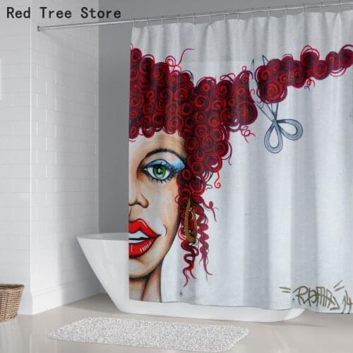 Fashion Waterproof Fabric Shower Curtain High-end Eco-friendly Hooks Hanging Screen Cover for Bathroom Decoration 3D Print