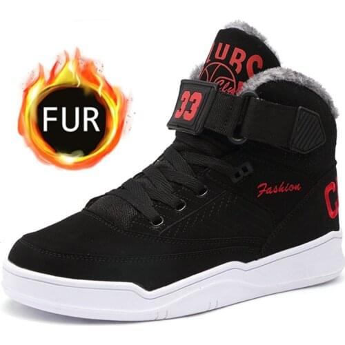 OLOMM mens snow boots winter warm fashion comfortable high to help outdoor sports shoes mens fur flat winter shoes DD-114