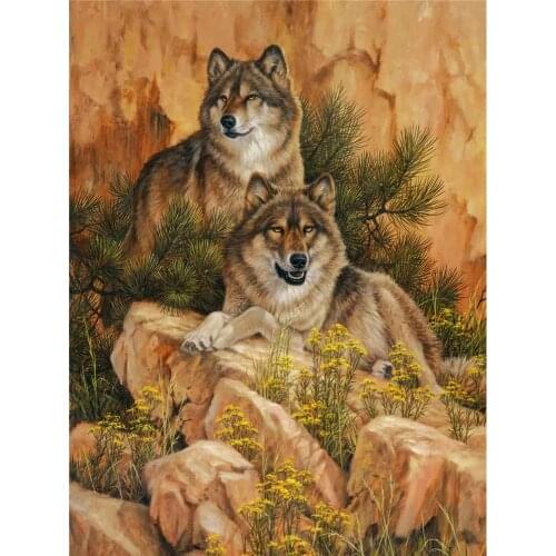 Animal Wolf DIY Cross Stitch 11CT Embroidery Kits Needlework Craft Set Cotton Thread Printed Canvas Home Decoration Sell