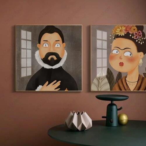 Wall Art Canvas Painting Nordic Abstract Watercolor Q Version Cartoon Posters and Prints Picture Celebrity Kids Room Decoration