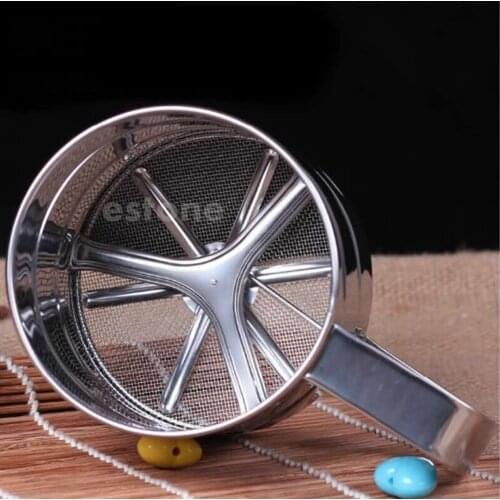 Stainless Steel Mechanical Flour Sifter Baking Icing Sugar Shaker Strainer Sieve