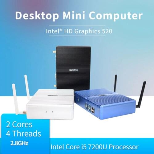 2019 New HYSTOU Fanless Mini PC Wind 10 Intel NUC Core i5 i3 i7 Celeron 2955U Micro Desktop Computer X86 Nettop