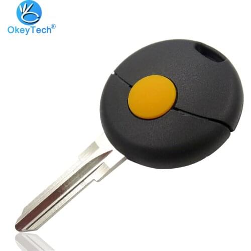 OkeyTech 1 Button Remote Auto Car Key Shell Case Cover Replacement Fob Blade for Mercedes Benz Smart Fortwo Cabrio City Cross