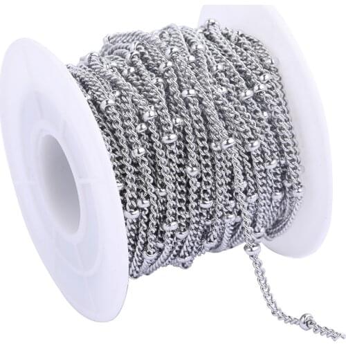 Onwear 10meters/roll stainless steel necklace chains findings for jewelry making diy chaine pour fabrication bijoux