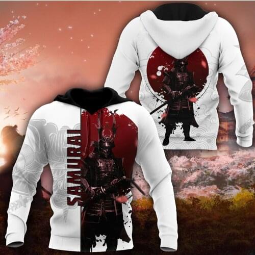 Autumn Fashion Retro Hoodies Beautiful Samurai Warrior 3D Printed hoodies Unisex Zip Pullover Casual Harajuku Streetwear DW0396
