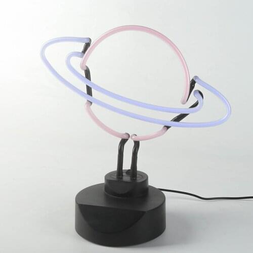 Advertising Planet Glass Neon Lamp 3D LED Free Standing Neon Sign for Bar Home Decoration