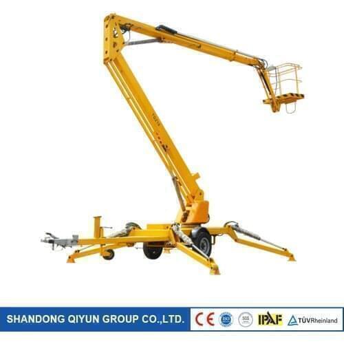 Qiyun China Hot Sales 8m 200KG Load Adjustable Work Platform Hydraulic Articulating Boom Lift and Spider Lift