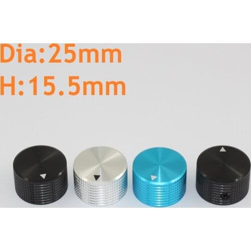 All Aluminum Knobs DIY Power Amplifier Potentiometers Switch 25*15.5mm Coloful Knob Ring Caved