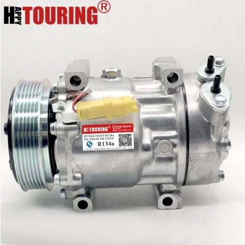SD6V12 AC Compressor for Citroen Berlingo C2 C3 Pluriel Xsara Peugeot 206 6453GZ 6453JL 6453JP 6453KS 6453LF 6453LH 6453LN 6453