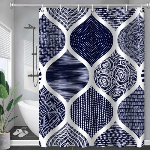Bohemian style painted psychedelic print cute windproof shower curtain bathroom home decoration