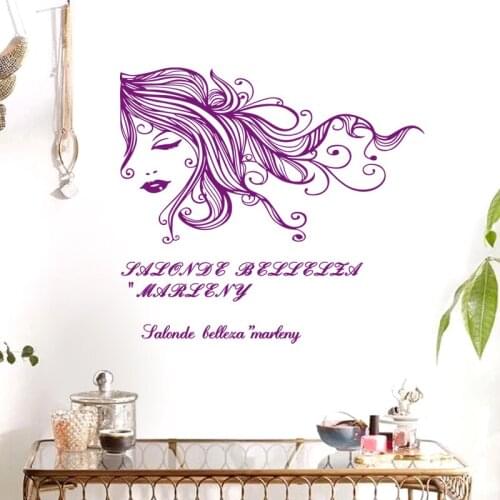 Beauty Salon Sticker Hair Salon Wall Decal Barber Shop Scissor Vinyl Window Decals Decor Mural Hairdresser Glass Sticker