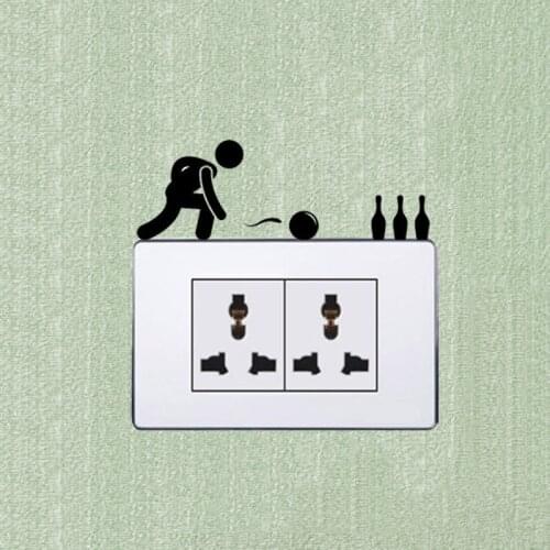 Fashion Bowling Fashion Sports Cartoon Light Switch Decals Wall Stickers 5WS0903