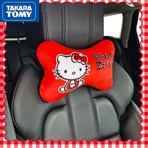 TAKARA TOMY Fashion Cartoon HelloKitty Car Plush Neck Pillow Warm Car Pillow Pillow Car Interior Decorations