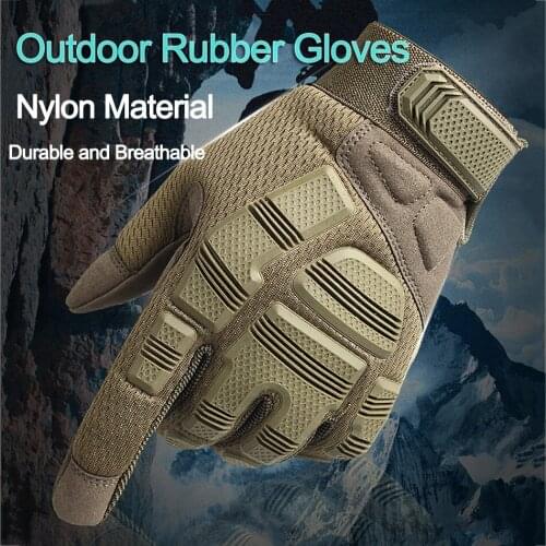 Tactical Gloves Camo Rubber Army Military Combat Airsoft Bicycle Outdoor Hiking Shooting Paintball Hunting Full Finger Glove