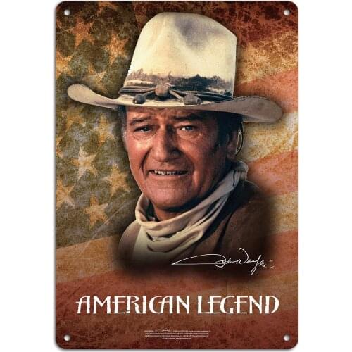 John Wayne Retro Vintage Decor Sign Metal Tin Sign Home Bar Wall DecorIron Painting Decor for Bars Restaurants Cafes Pubs