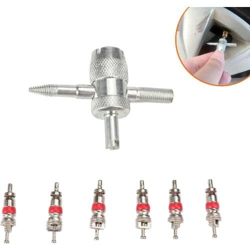 1set Spool Tire Valves Core Auto Repair Tools Car Truck Screwdriver Tyre Rod Installation Removal Parts Repair Kits Accessories