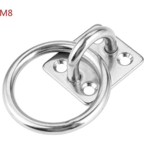 1pc 304 Stainless Steel Square Pad Eye Plate Eye Hook with Round Ring Boat Hardware