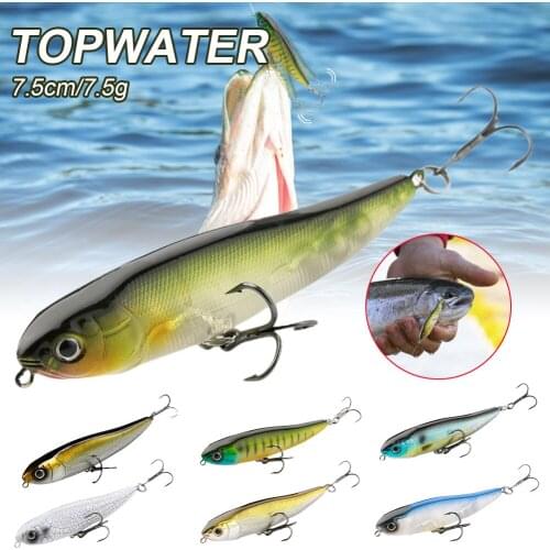 1Pcs 7.5cm Pencil Lure Walking Bait Floating Lure Topwater Fishing Lifelike Walk Dog Hard Lure Saltwater Fishing Accessories