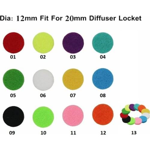 20pcs Colorful trendy Aromatherapy Felt Pads 12mm Fit for 20mm Essential Oil Diffuser Locket Floating Locket color randomly