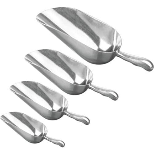 4PCS per Set Aluminum Alloy Ice Shovel Grain Ice Flour Utility Scoops Kitchen Bar Measuring Tool 6/12/24/36 Ounce
