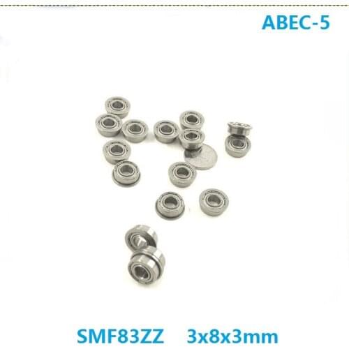 50pcs SMF83ZZ S MF83ZZ ABEC-5 3x8x3 mm Stainless Steel SUS440C Flange Deep Groove Ball bearing shielded 3*8*3mm MF83 ZZ Z