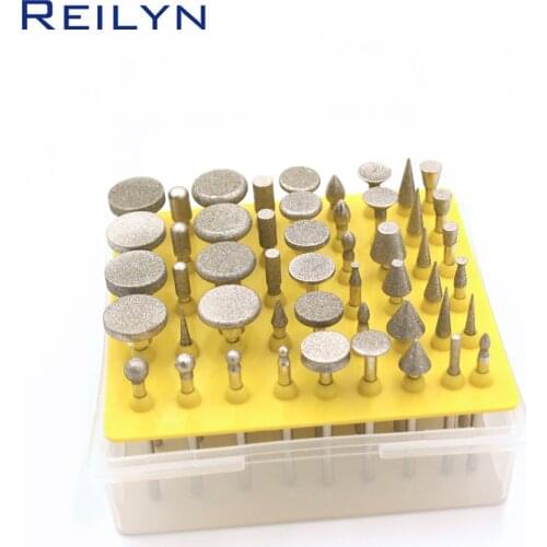 Diamond Grinding Bits 50 Pc/Set Electroplated Diamond Abrasive Bits Head Coated Abrasives Grinding Bur Dremel Rotary Tools