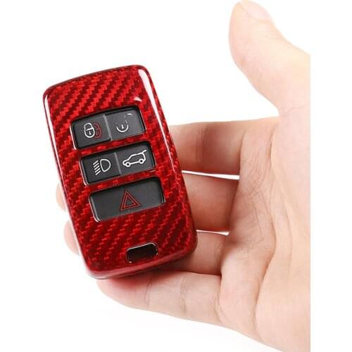 Real Carbon Fiber Car Key Shell Cover for Land Rover Discovery Sport LR5 L462 for Range Rover Sport Vogue Evoque for Jaguar XEXF