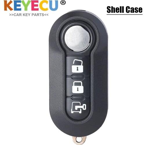 KEYECU Flip Remote Key Case Shell for Fiat 500L MPV Ducato, for Citroen Jumper, for Peugeot Boxer, Fob 3 Button - P/N: RX2TRF198